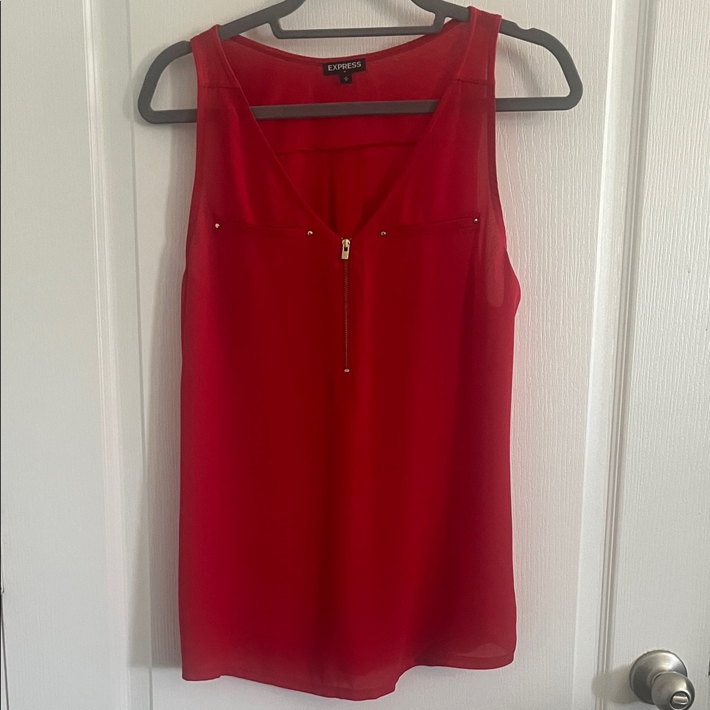 Express Red Orange Sleeveless Top